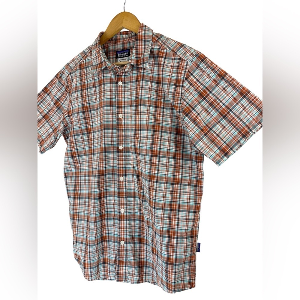 Patagonia Men’s Organic Cotton Shirt Size M Plaid Short-Sleeve Button-Up - Picture 3 of 9
